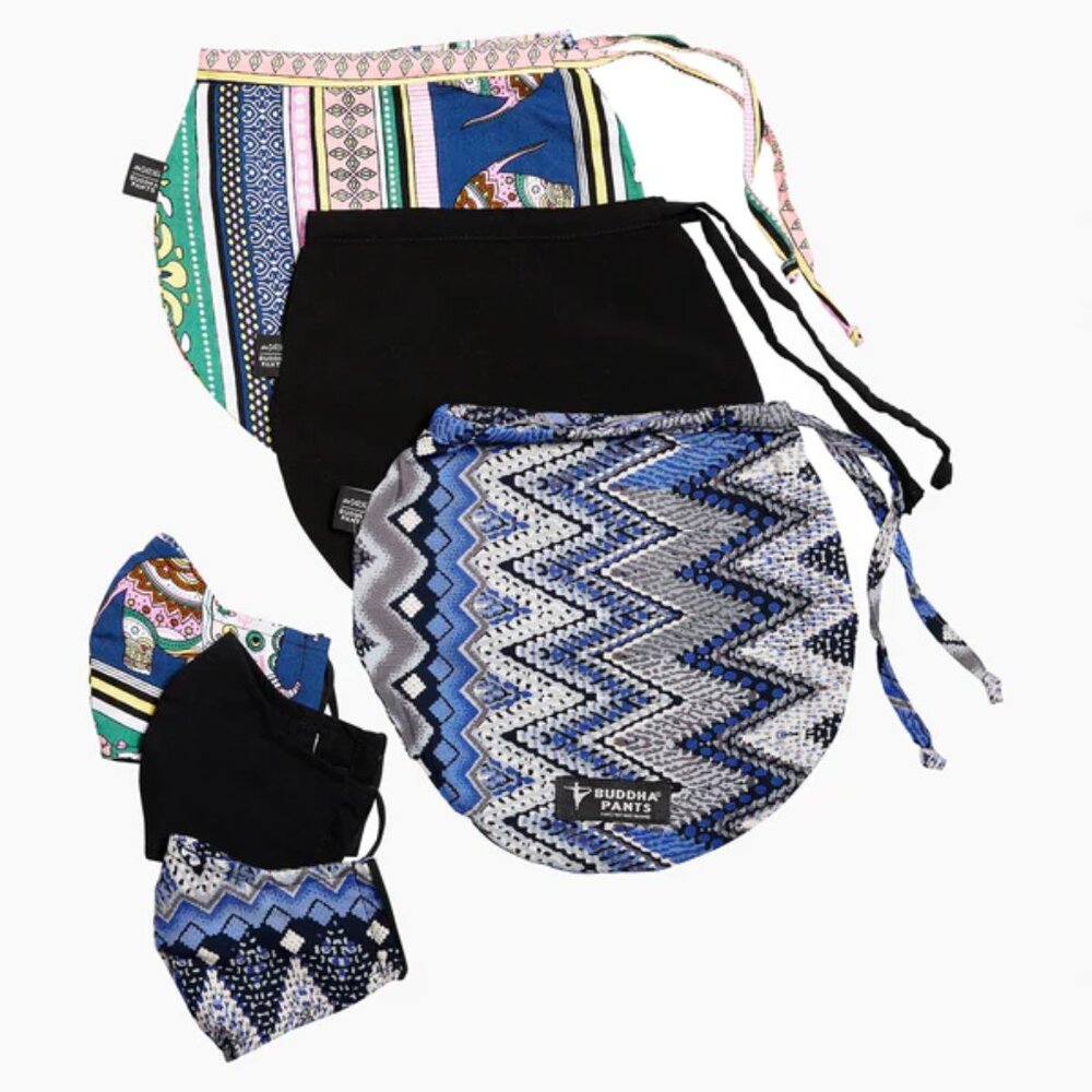 Buddha Pants Unisex One Size Cloth Face Mask 5 Pack Kids